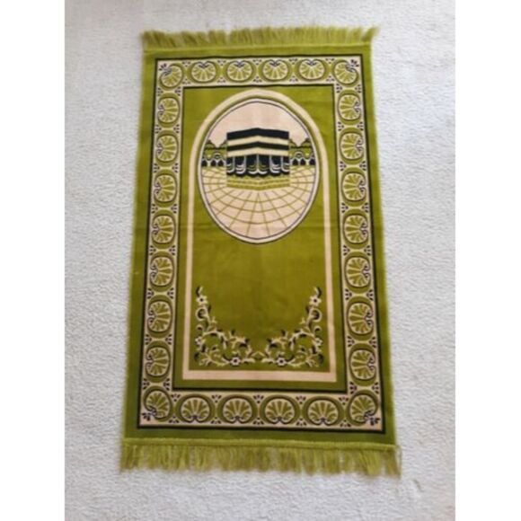 Other - Vintage Turkish Prayer Rug Ceyhan Tekstil Seccade Green and Beige